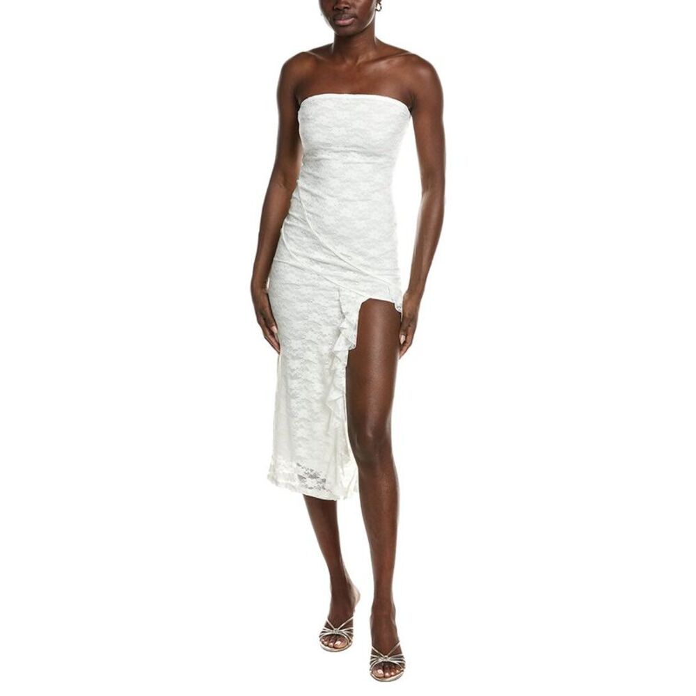 Marion Womens  Sweetheart Lace Mini Dress, White